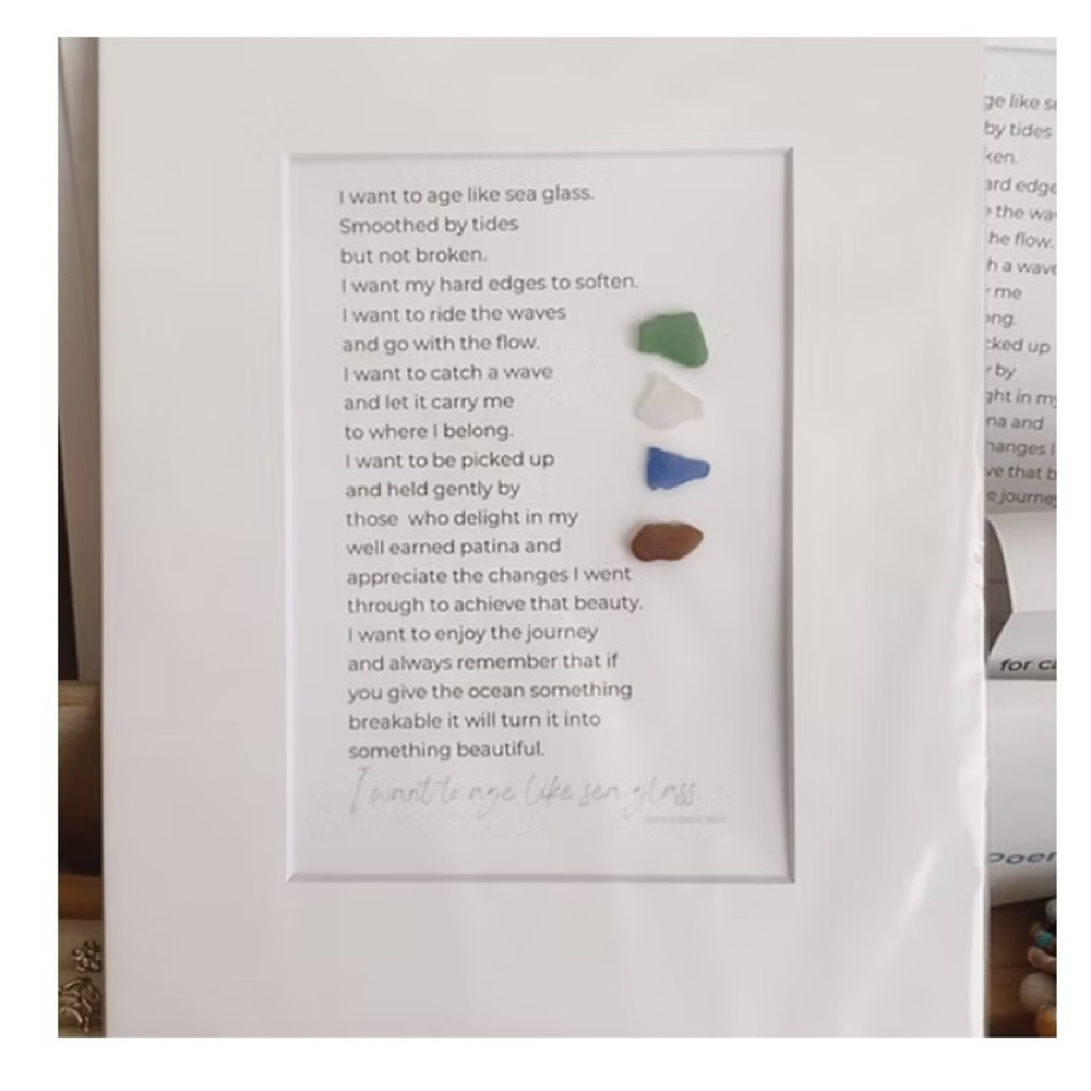 Matte Sea Glass Poem | Coastal Home Decor | Gift Idea | Beach Lover